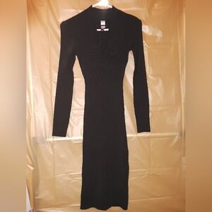No Boundaries Elegant Black Long Sleeve Dress